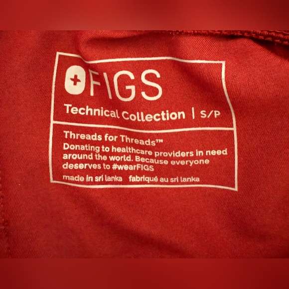 FIGS Technical Collection Zamora Jogger Scrub Pants Burgundy Size Small - Picture 6 of 7